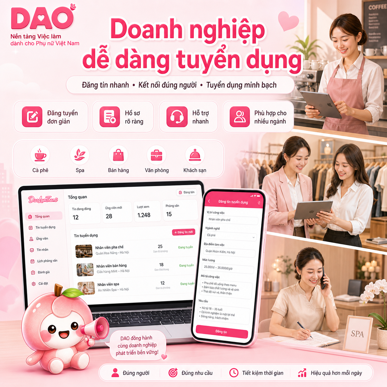 DAO giúp chủ doanh nghiệp đăng tin tuyển dụng rõ ràng và tìm nhân sự phù hợp